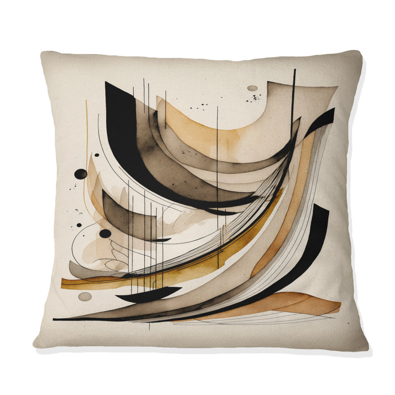 Coussin décoratif brun et noir II