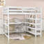 Lit mezzanine en bois avec bureau intégré et tablettes Halleran-895832852-895832849