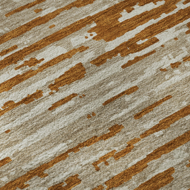 Premium Machine Washable Prisco Paprika Rug, Rectangle 2'6" x 3'10"