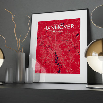 Hannover City Map In Nautical - No Frame Print