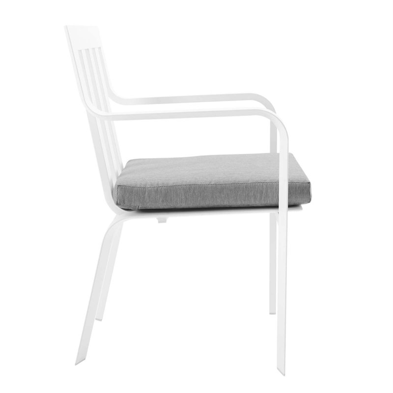Baxley White and Gray Aluminum Outdoor Dining Armchair Set