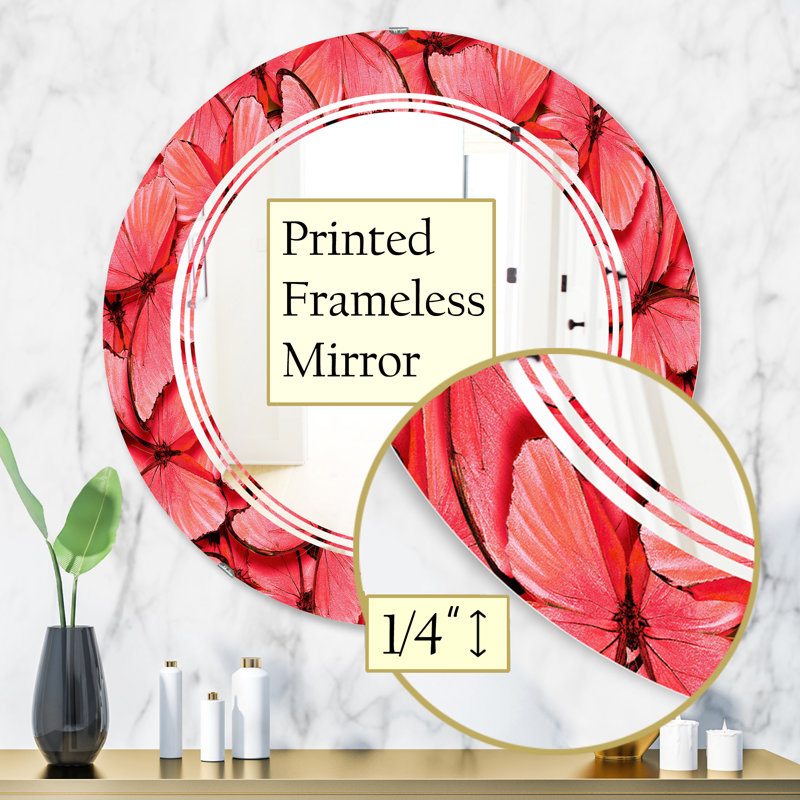 Miroir mural sans cadre triple c papillons artisanat americana, 31,5 po x 31,5 po