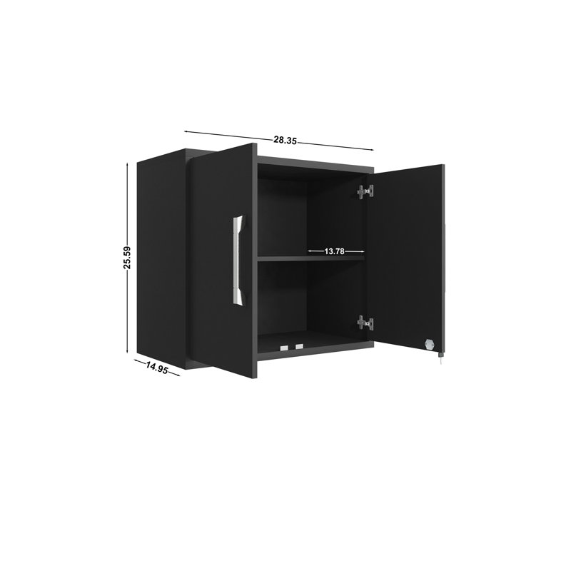 Aseem 3 Piece Storage System, Matte Black