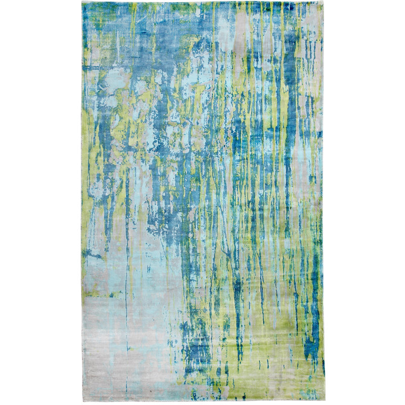 Bloxom Viscose Abstract Indoor Rug, Rectangle 5' x 8'