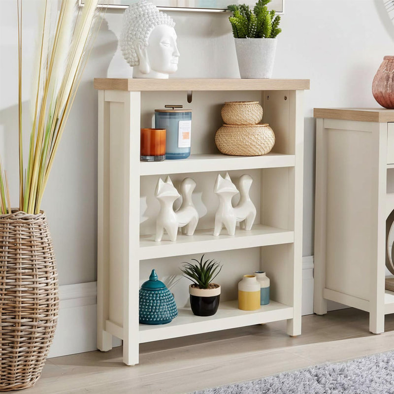 Rasco 3 Tier Bookcase Shelving 36mm Thick Top Unit, White, 87cm H x 70cm W x 22.5cm D