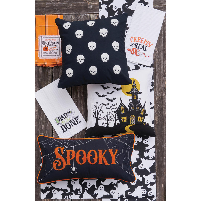 Spooky Skulls Halloween Throw Pillow
