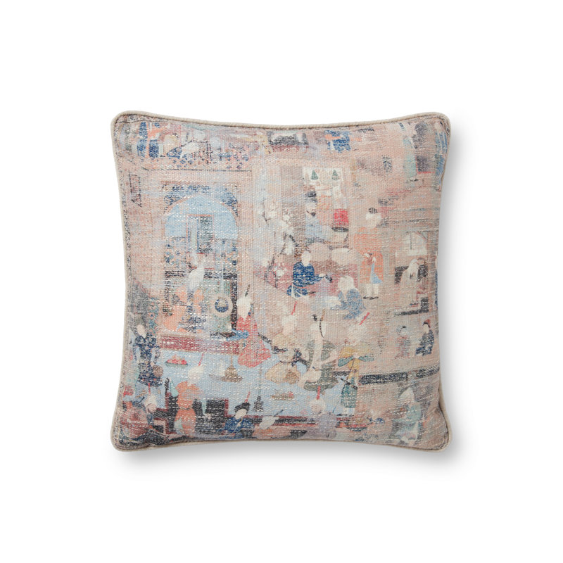 Taupe and Multicolor Square Polyester Nursery Pillow Set