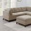 Ensemble de canapé modulaire en tissu de chenille gris cendré pour salon et canapé d'angle 3X-324337119