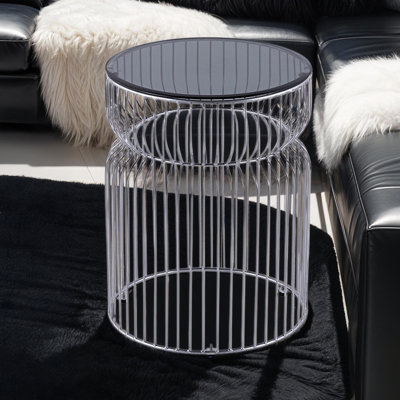 Set Modern Contemporary Metal 30" Round Coffee Table, 21"Height End Table by Hokku Designs
