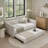 Daybed With Trundle Upholstered Sofa Bed, With Vertical Stripes, Linen Fabric-43602464-43602477
