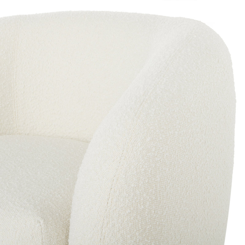 Fauteuil pivotant en polyester 33 po Monty, Blanc