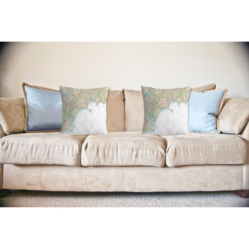 Coussin décoratif intérieur/extérieur sans cordon north long island sound, ny