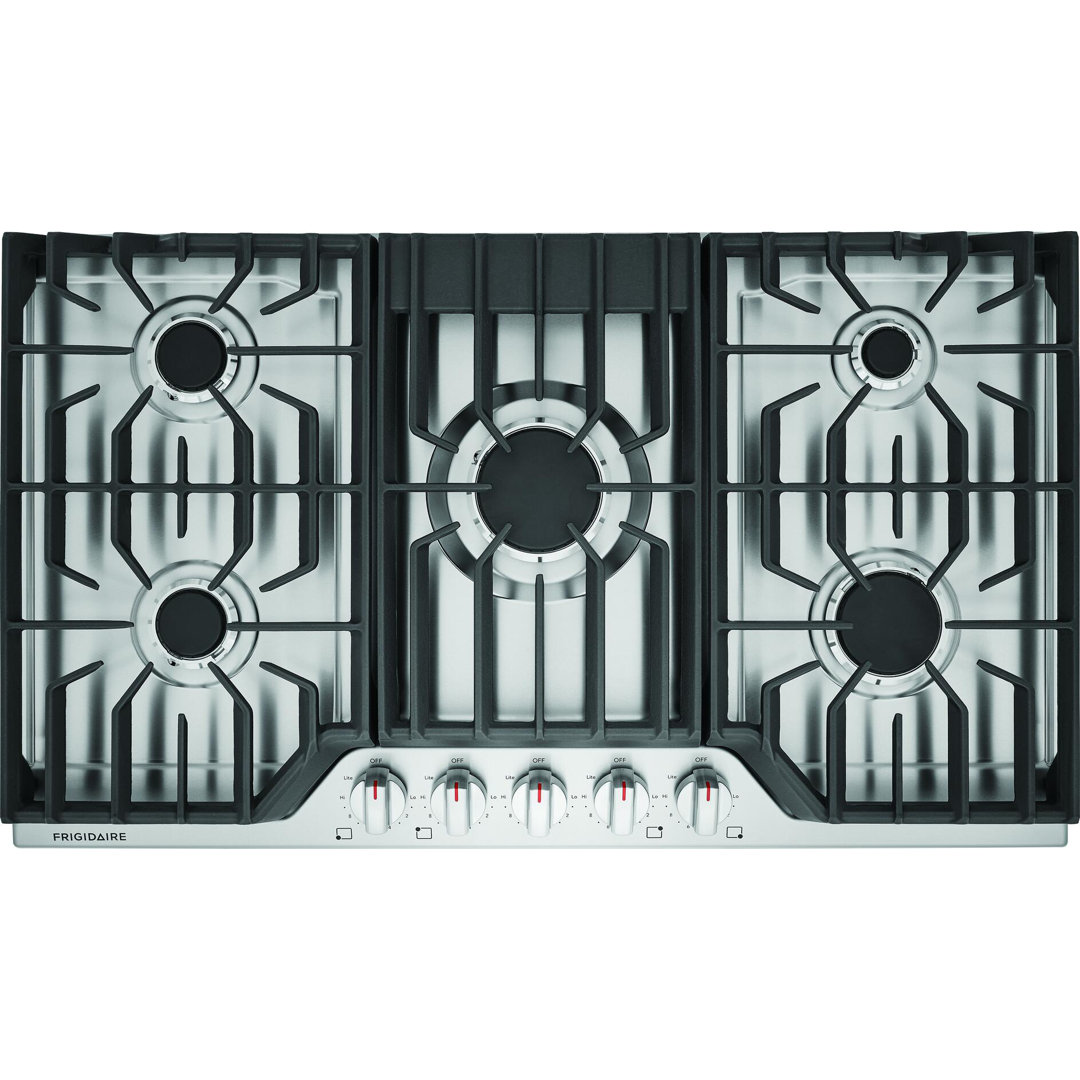 36" Gas Cooktop with 5 Burners Frigidaire Finish: Stainless Steel