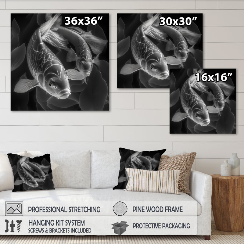 «Muallam Monicolo Koi Fish», reproduction sur toile, L 30 po x H 30 po, Toile tendue