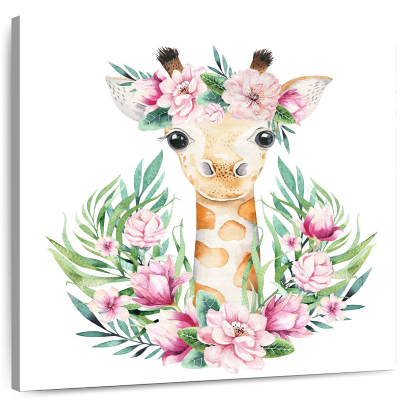 Crowle - girafe à motif floral, H 10 po x l 10 po