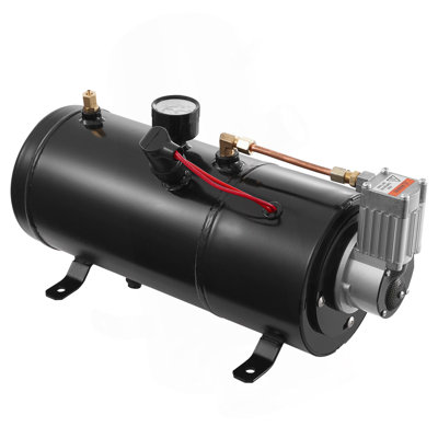 Compresseur d'air 12V avec réservoir 0,8 gallon / 3 L, compresseur d'air de klaxon de train, système de compresseur d'air à pression de travail de 120 psi pour les klaxons d'air de train, pneus gonflables, matelas pneumatiques