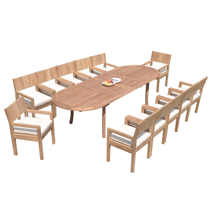 Ensemble de salle à manger Rashad, H 30,5 po x L 117 po x l 40 po, 8