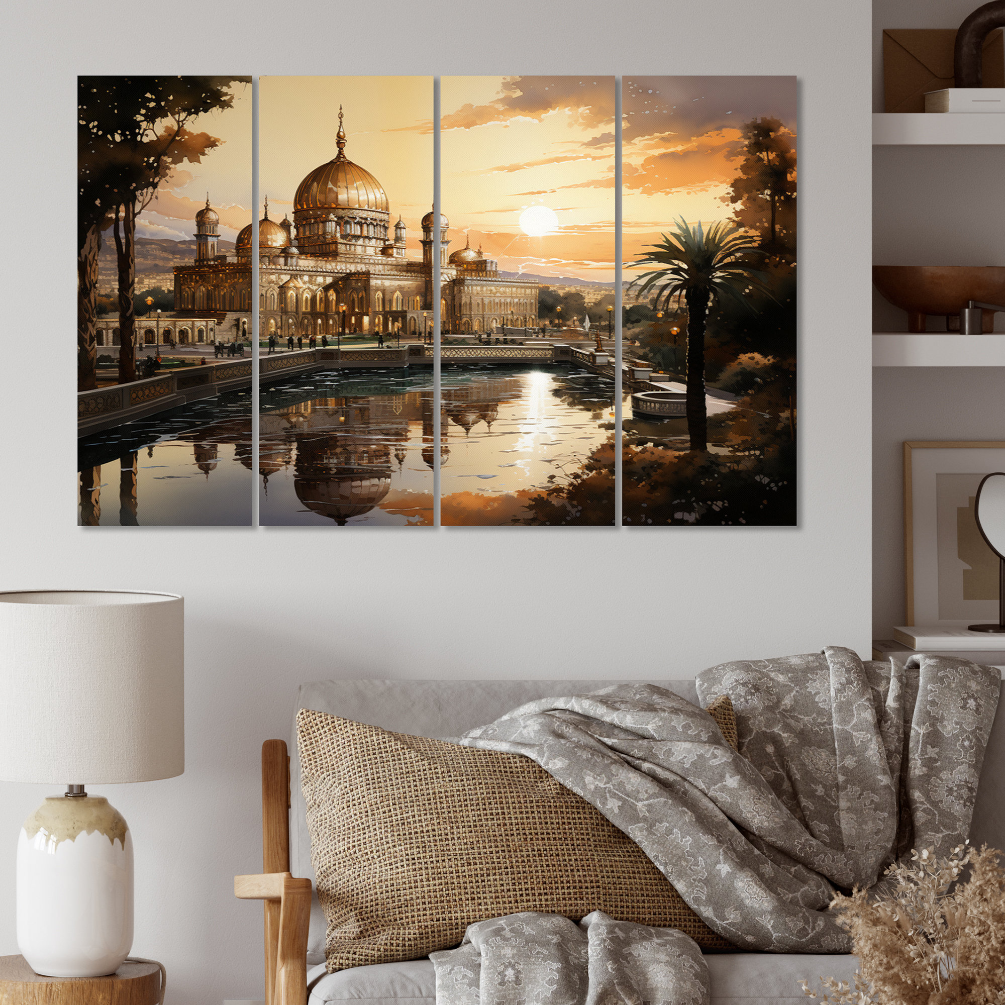 Latitude Run Islam Art Golden Dome I Islamic Metal Wall Art Living   Islam Art Golden Dome I Islamic Metal Wall Art Living Room Set 