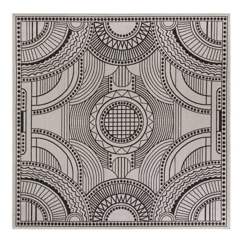 Geometric Indoor / Outdoor Rug, Square 7'10"