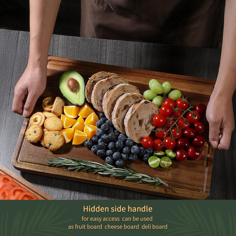Ensemble de 3 planches à découper en bois pour la cuisine, grand ensemble de planches à découper en bois