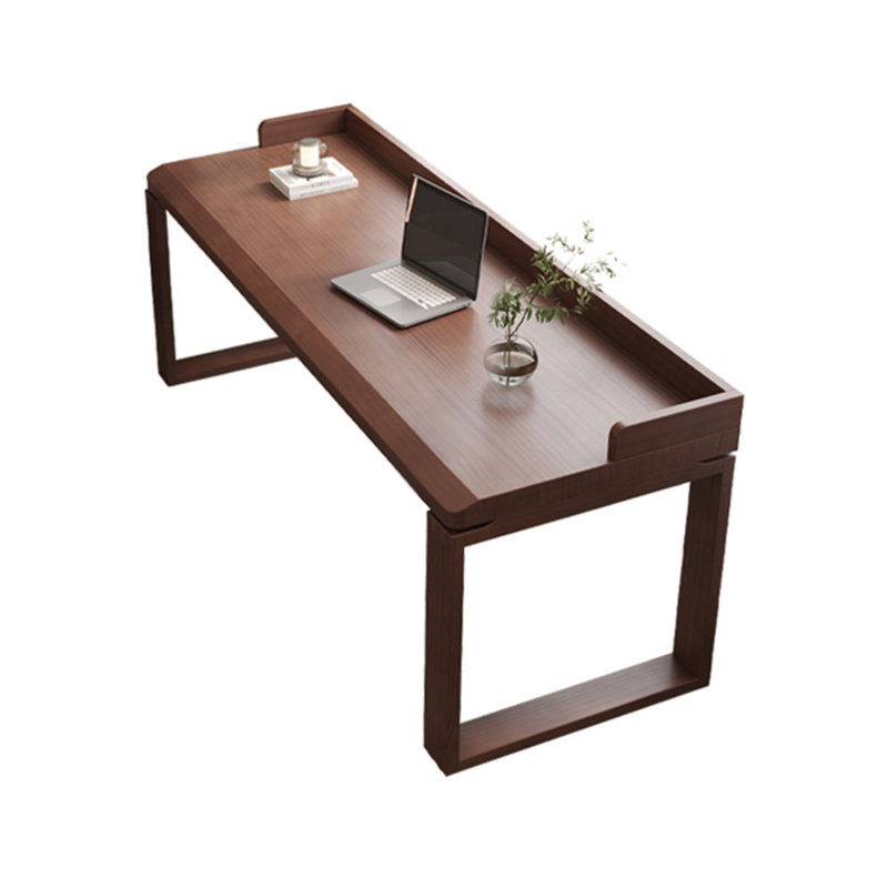 Bureau rectangulaire brun en bois massif, Brun, H 29,53 po x l 55,12 po x P 23,62 po