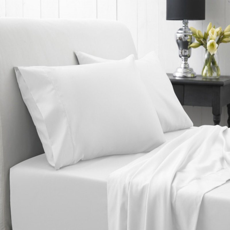 Spa 1200 Thread Count Sheet Set, Double Sheet Set with 2 Pillowcases, White