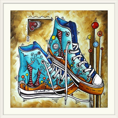Reproduction d’art sur toile, "attention to learn not chaussures" par megan duncanson