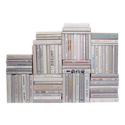 Livres décoratifs - Mur de livres en marbre - Ensemble de 75 livres gris