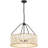 4-Light Dimmable Wood Beaded Chandelier Dia 22 Inch