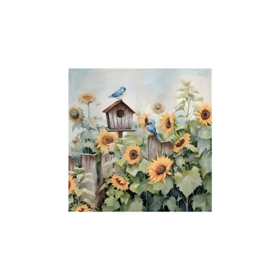 Art mural en toile tournesol sans cadre 16 po x 16 po