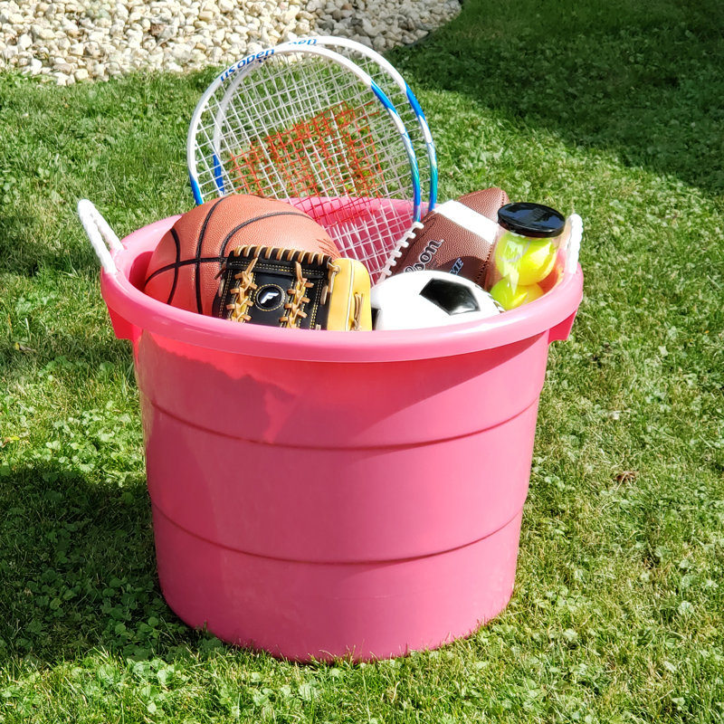 Homz Plastic Storage Tub & Tote, 2, Pink