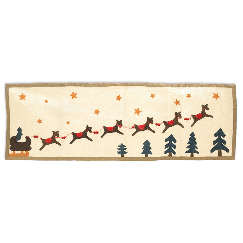Chemin de table en feutre de laine fait à la main The Holiday Aisle®