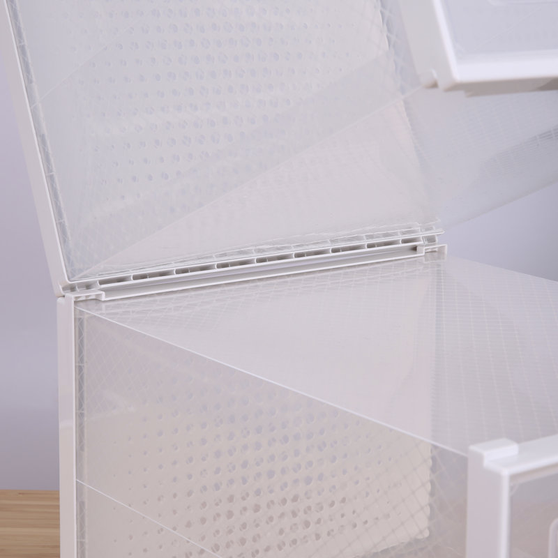 Size 15 Set Of 12 Big Stackable Sneaker Display Shoe Storage Box Transparent/white