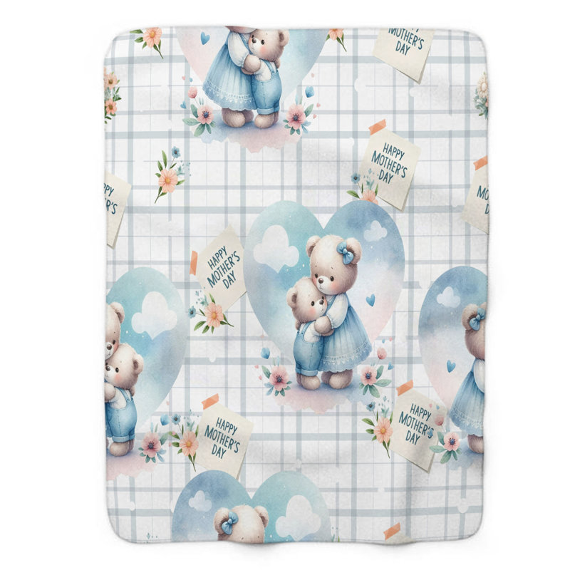 Mommy Teddy - couverture de qualité supérieure 1 pièce, L 50 po x L 60 po