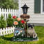 Statue de planteur de chien carlin assis