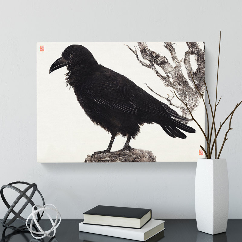 Amazing Raven Bird - Wrapped Canvas, 50cm H x 76cm W x 3cm D