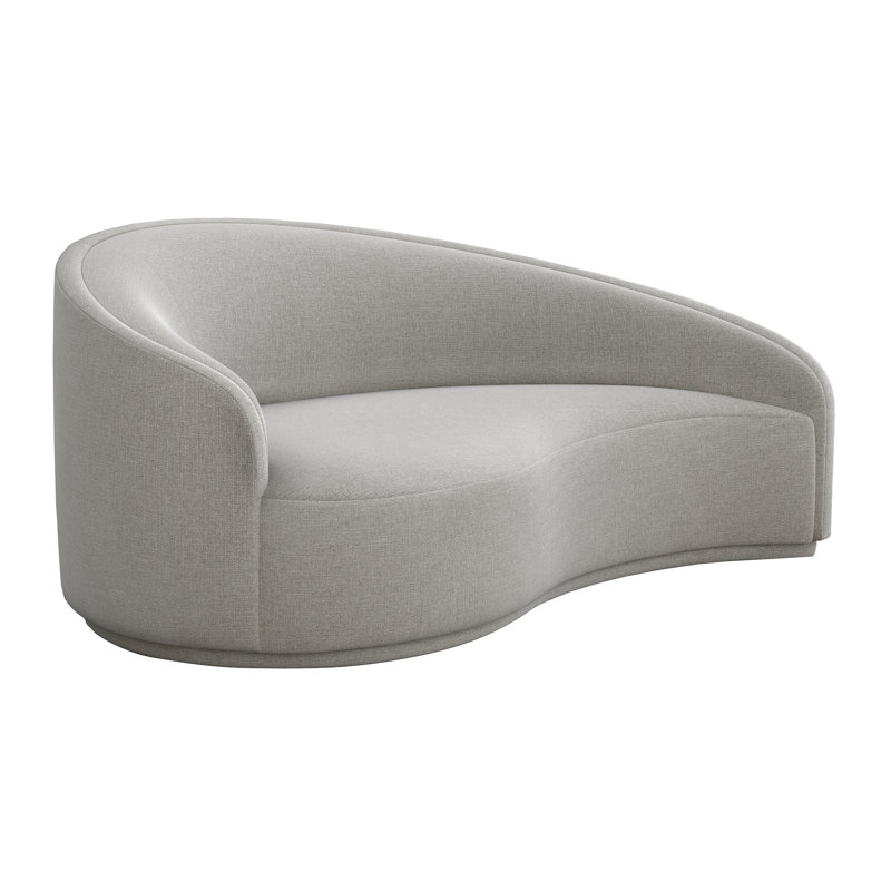 Méridienne Dana, 100% polyester gris pur, Orienté vers la gauche