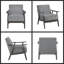 Élégante chaise d'appoint en velours gris avec structure en bois massif - Siège transitionnel décontracté pour les salons modernes-505925676
