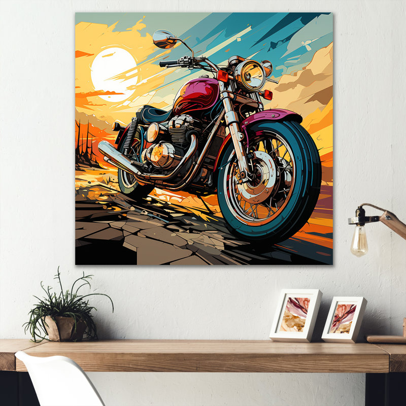 «Moto Dreams On The Road I», reproduction sur toile, Toile tendue, H 16 po x l 16 po
