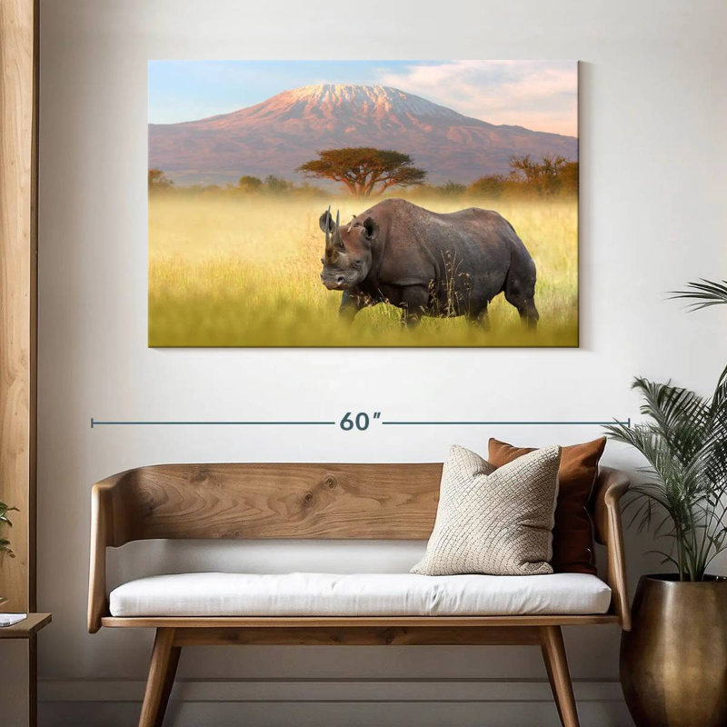 Rhinocéros Hosking Amboseli, H 32 po x l 48 po