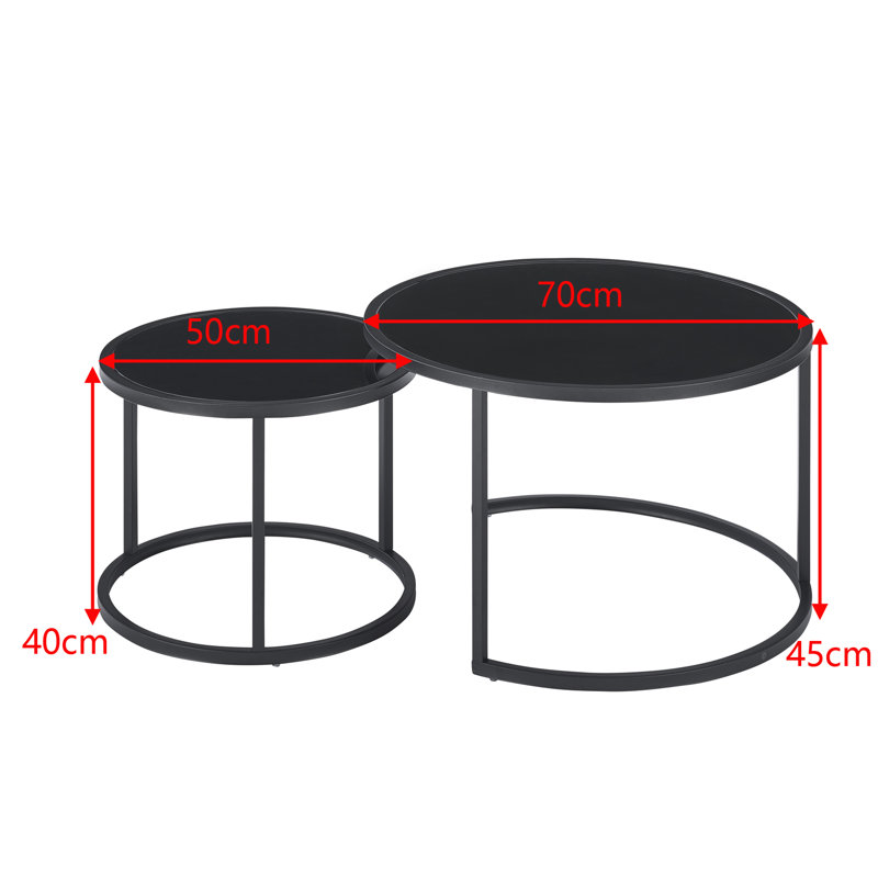 Creary Frame Coffee Table, Black, Black