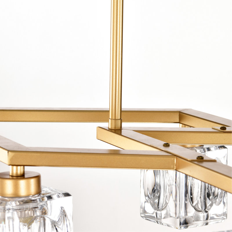 Centre de table luxueux en cristal de luxe avec 8 lumières - or mat, Doré