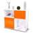 White/High-gloss orange