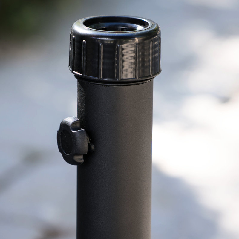 Base de parasol robuste en béton et en fer de 66 lb - hexagonale, adaptateur inclus, noir ombré profond, P 18,73 po x l 14,21 po H avec adaptateur
