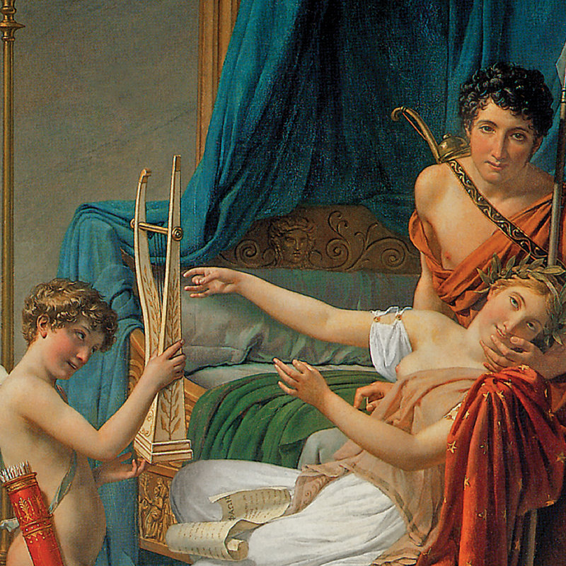 «Sappho and Phaon, 1809» par Jacques-Louis David, reproduction d'art encadrée, H 26,75 po x l 29,25 po x P 1,875 po