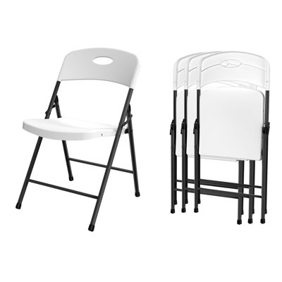 Chaises pliantes en plastique avec structure en métal, capacité de 350 lb