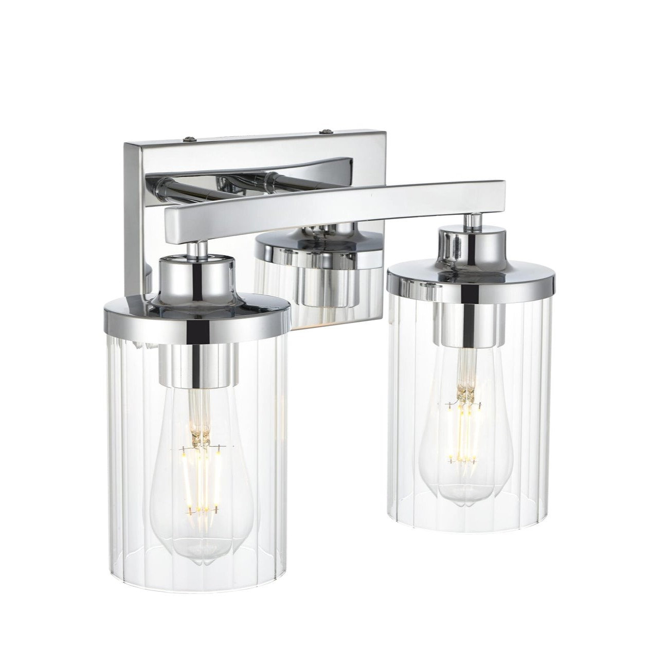 Dariela Dimmable Vanity Light, Chrome, 10" H x 12" W x 12" D, 2 Lights
