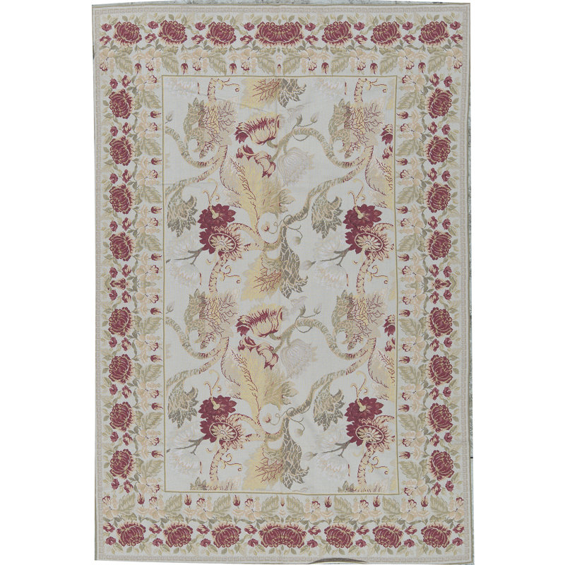 Hand-Knotted High-Quality Beige and Beige Area Rug