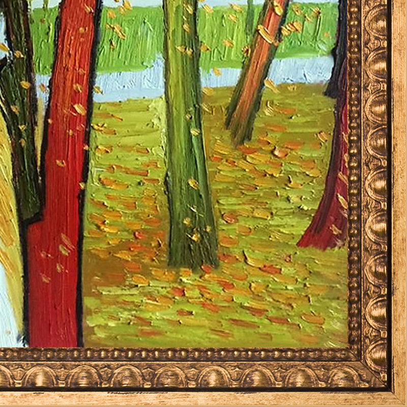 Reproduction d'art sur toile, "The Walk - Falling Leaves" par Vincent Van Gogh, Cadre antique Versailles