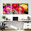 Ensemble de 3 tableaux muraux sur toile à motifs floraux de pivoines et de jardin.